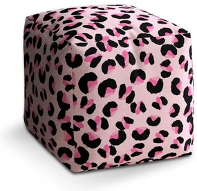 Taburet Cube ružový gepard, ružová