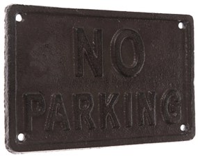 Liatinová dekorácia na stenu "NO PARKING" čierna, 11 x 18 cm