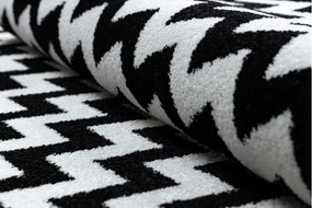 Kusový koberec SKETCH ALEX biely/čierny - cikcak