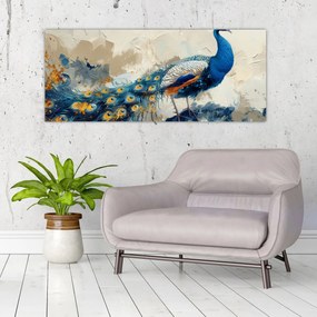 Obraz - Páv, maľba (120x50 cm)