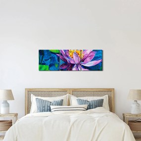 Obraz lekna na vode (s hodinami) (90x30 cm)