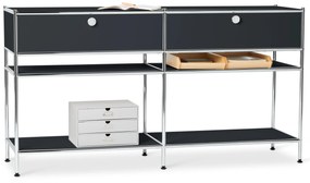 Kovový konzolový stolík »CN3« s 2 zásuvkami, čierny