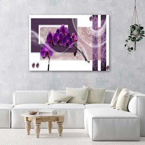 Obraz na plátně Orchidej Violet Abstrakt - 90x60 cm
