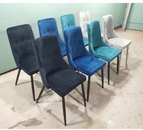 Sammer Zamatová stolička v sivej farbe do kuchyne LR08 Glamour tmavosiva