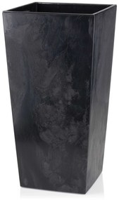 PLASTOVÝ KVETINÁČ PORTO 68X35X35 CM IMITÁCIA BETÓNU ČIERNA