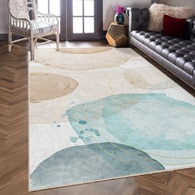 Krémovo-tyrkysový prateľný koberec 160x230 cm Puddle – Mila Home