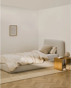 Béžová čalúnená jednolôžková posteľ bez roštu 90x200 cm Martina – Kave Home