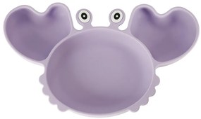 KIK Dětská silikonová jídelní sada Krab 9 ks s přísavkou, fialová