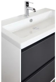 Kúpeľňový nábytkový set Evora 100 cm s keramickým umývadlom a zrkadlom s LED osvetlením antracitovo sivá matná