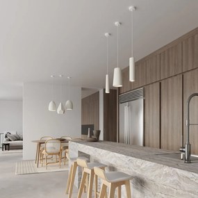 Biele závesné svietidlo s keramickým tienidlom ø 25 cm Sativa – Sollux