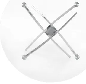 Jedálenský stôl ESTEN priehľadný/strieborný