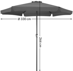 InternetovaZahrada Záhradný slnečník Maui Ø330cm - antracit