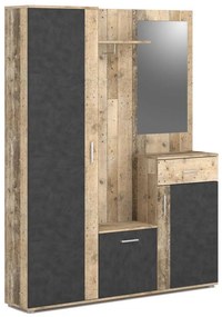 Predsieňová stena so zrkadlom NOLAN hnedá/grafit