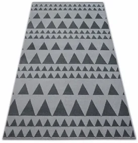 Koberec SENSE Micro 81243 Trojuholníky strieborný/antracit