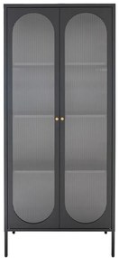 Čierna kovová vitrína 80x180 cm Adelaide – House Nordic