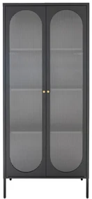 Čierna kovová vitrína 80x180 cm Adelaide – House Nordic