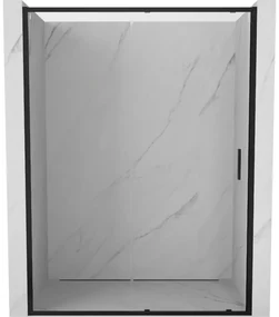 Mexen Exo, posuvné dvere do otvoru 130x200 cm, 6mm číre sklo, čierny profil, 8151-130-000-70-00