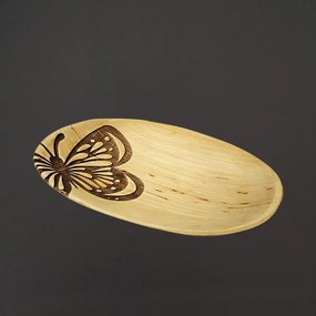AMADEA Dřevěný servírovací podnos motýl, masivní dřevo, 22 cm