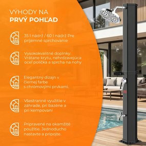 Solárna sprcha s krytom HAVANA, 35 l, čierna Casaria