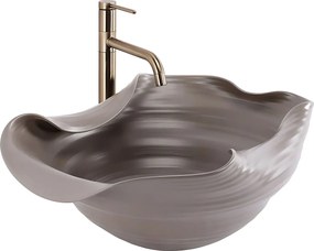 Rea Handmade Art, keramické umývadlo na dosku 500x380x190 mm, hnedá-béžová, REA-U6324