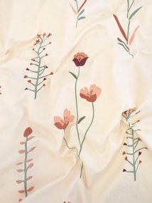 Saténová obliečka na vankúš 40 x 40 cm - Vlčie maky béžové