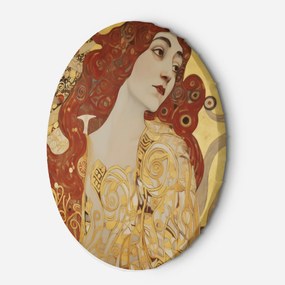 Gario Okrúhly obraz na plátne Žena s dlhými vlasmi - Gustav Klimt, reprodukcia Rozmery: 60 x 60 cm