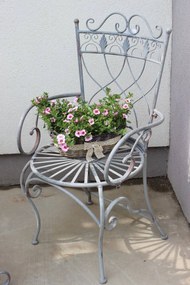 Sivý záhradný nábytok kovový set 2+1 Romace