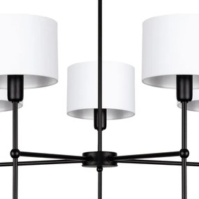 Luster na tyči MADELA 5xE14/40W/230V biela/čierna