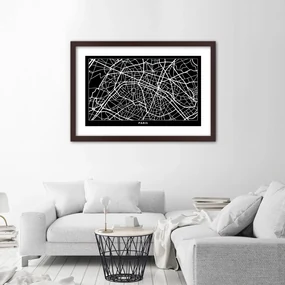 Gario Plagát Plán mesta Paríž Farba rámu: Bez rámu, Rozmery: 60 x 40 cm