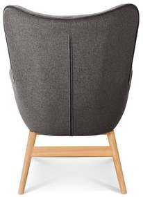 Samostatné kreslo s podnožkou, tmavosivé