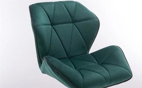 LuxuryForm Barová stolička MILANO MAX VELUR na zlatom tanieri - zelená