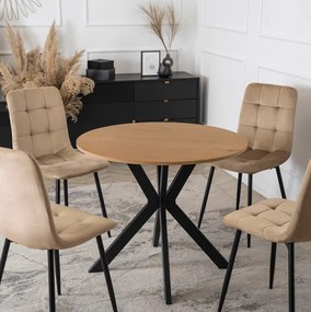 Stôl ERION 90 cm Dub Zlatý / Čierny