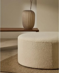 Krémový taburet z textílie buklé Kaeli – Kave Home