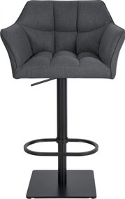 Barová stolička Damaso B - filc, čierny rám - Sivá