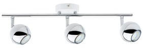 Stropné LED svietidlo BIANCA, 3xLED 50W, biele/chrómové kovové tienidlo, W