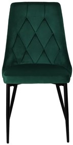 Jedálenská stolička LINCOLN zamatová, tmavozelená