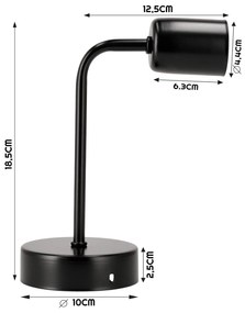 BERGE Nástenné svietidlo LED LOFT E27 BLACK