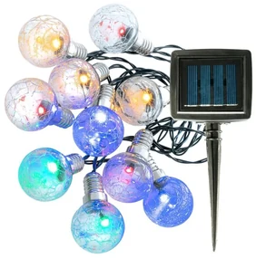 Sada solárnych svetelných reťazí 10 LED, 12 ks