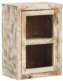 furniture-nabytek.cz - Masívna nástenná skrinka Bitna z mangového dreva, lakovaná, prírodná farba – 43×25×60 cm
