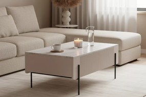 Konferenčný stolík Malmi 100 cm - kašmírová / crema bianca / čierna