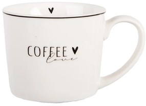 Biely hrnček so srdiečkom a nápisom Coffee Lovely Day - 12 * 8 * 7 cm / 275 ml