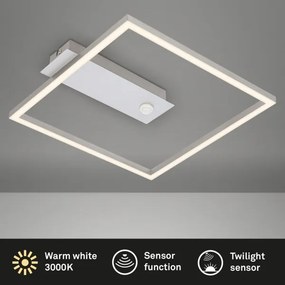 Briloner - LED stropné svietidlo so senzorom FRAME LED/14W/230V 3000K 30x32 cm matný chróm