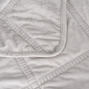 Krémový zamatový prešívaný pléd 230x260 cm – Ixia