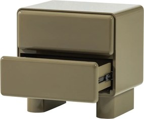 Zelený lesklý nočný stolík Lustra – WOOOD