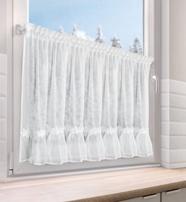 KRÁTKA VIANOČNÁ ZÁCLONA NA PÁSKE FLAKE 150X70 CM BIELA