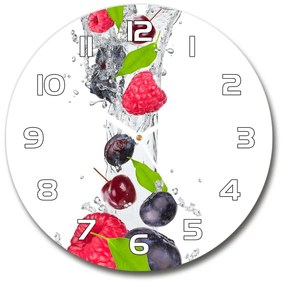 Sklenené nástenné hodiny okrúhle Ovocie a voda pl_zso_30_f_54937958