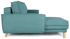 Variabilná tyrkysová menčestrová rozkladacia rohová pohovka Tori – Bonami Selection