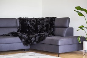 Luxusný kožušinový prehoz čierny