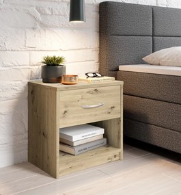 Nočný stolík s 1 zásuvkou Pepe, dub artisan