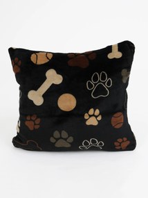 Obliečka na vankúšik mikroplyš Exclusive 40 × 40 cm - Psie labky čierne